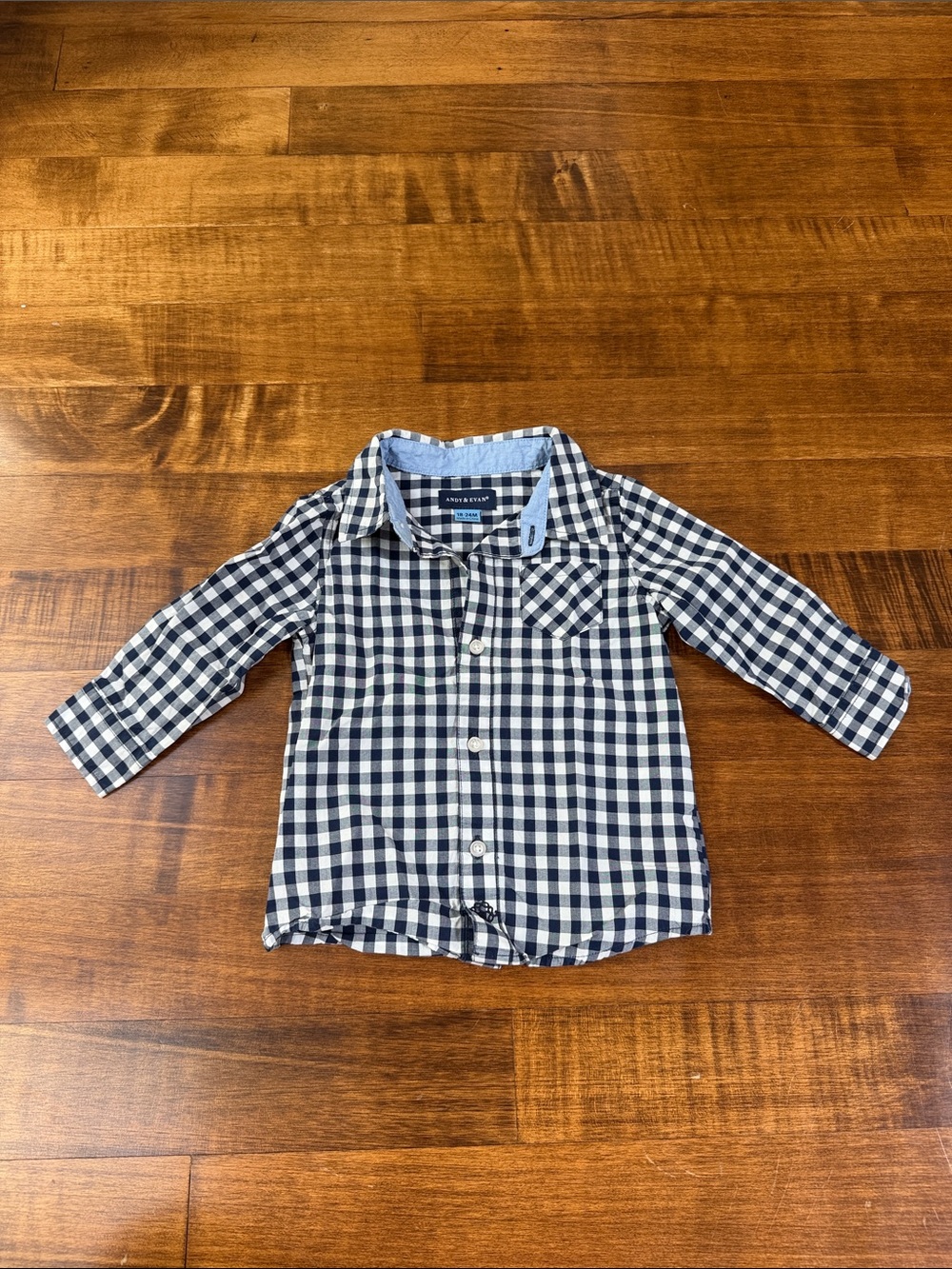 Andy & Evan Navy and White Gingham Button-Down